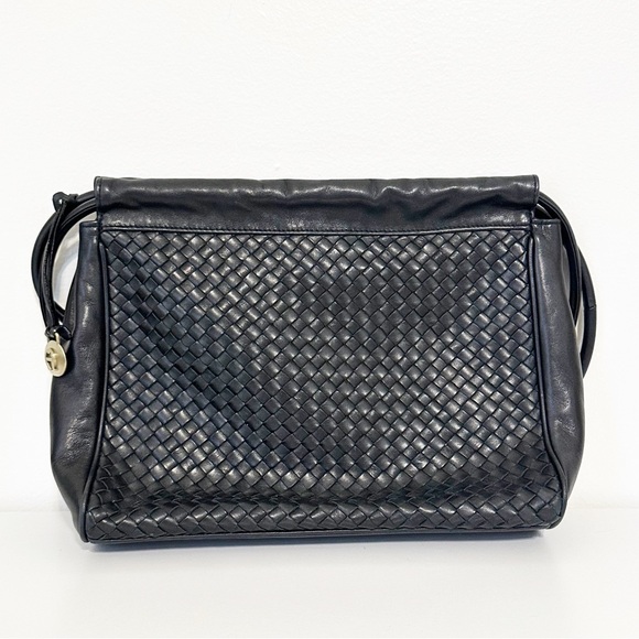 Etienne Aigner Handbags - Etienne Aigner Vintage Black Woven Leather Shoulder Bag